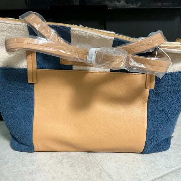 Hammitt Blue and Cream Striped Tote Bag - Picture 3 of 4